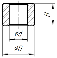 Рис.1. Габаритный чертеж втулки цилиндрической по ГОСТ 2795-2001