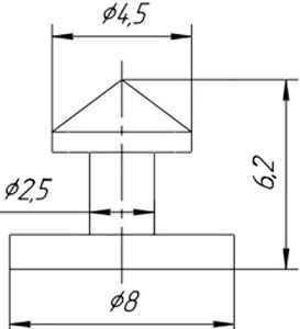 Рис.2. Размеры кнопки КБ-1 (К227)