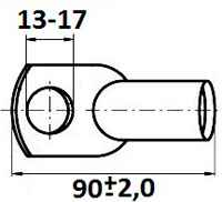 Рис.9. Чертеж наконечника трубчатого медного  ТМ 150 мм²