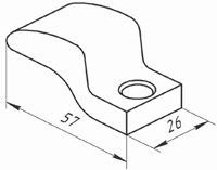 Рис.3. Габаритный чертеж подвижного электроконтакта КТ (КТП) 6040, 6042, 6043